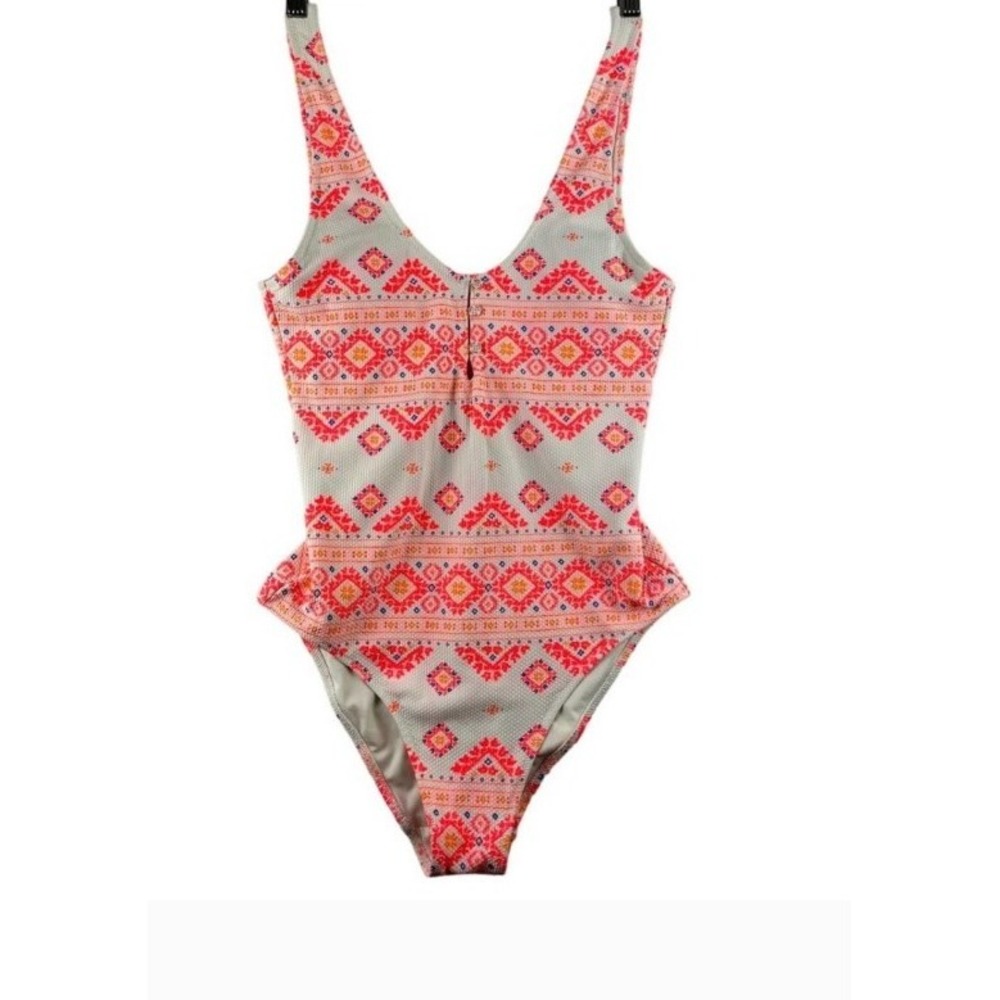 Aerie One Piece Full Coverage Swimming Suit XS Multi Colors Geometric